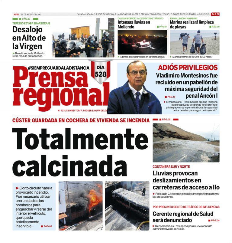 La Prensa Regional – Jueves 26 de Agosto del 2021