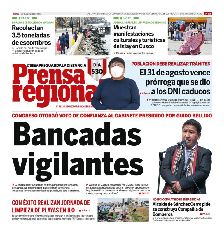 La Prensa Regional – Sábado 28 de Agosto del 2021