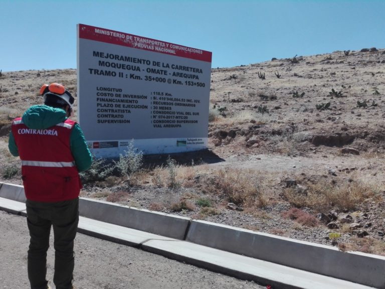 Advierten pago de S/ 6.2 millones sin sustento en obra vial Moquegua Omate Arequipa