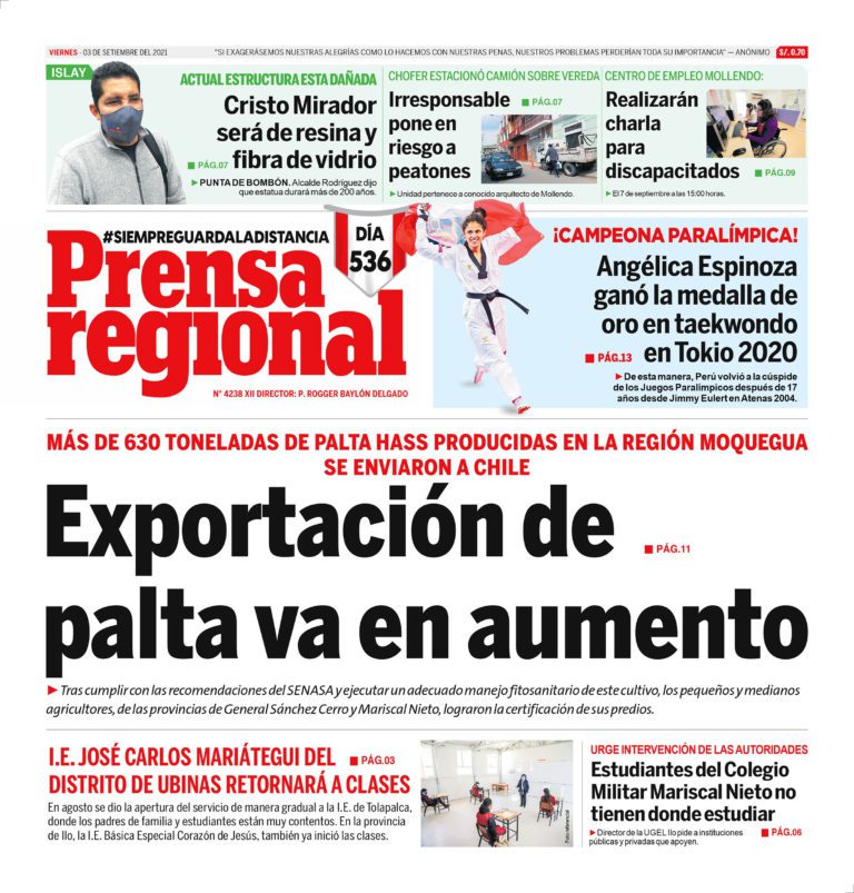 La Prensa Regional – Viernes 03 de Setiembre del 2021