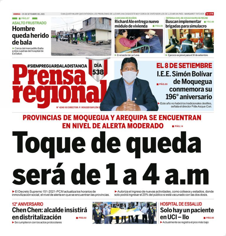 La Prensa Regional – Domingo 05 de Setiembre del 2021