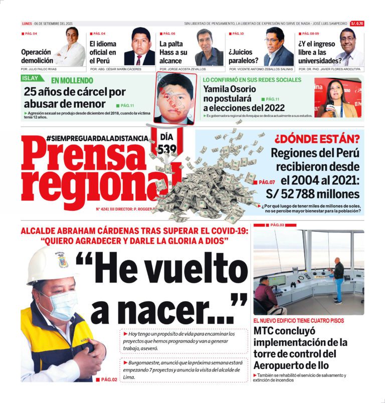 La Prensa Regional – Lunes 06 de Setiembre del 2021