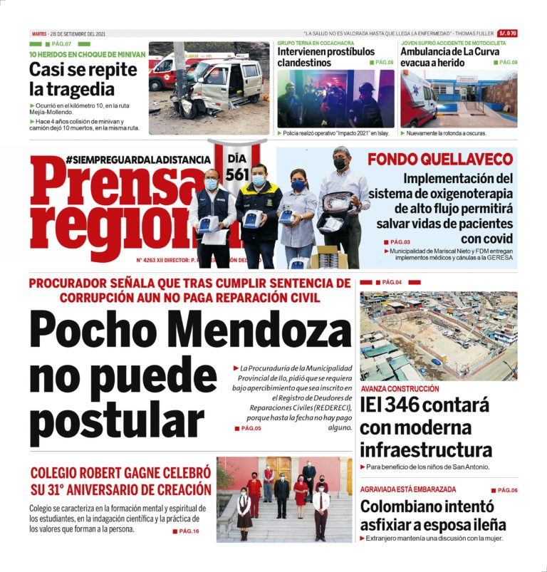 La Prensa Regional – Martes 28 de Setiembre del 2021