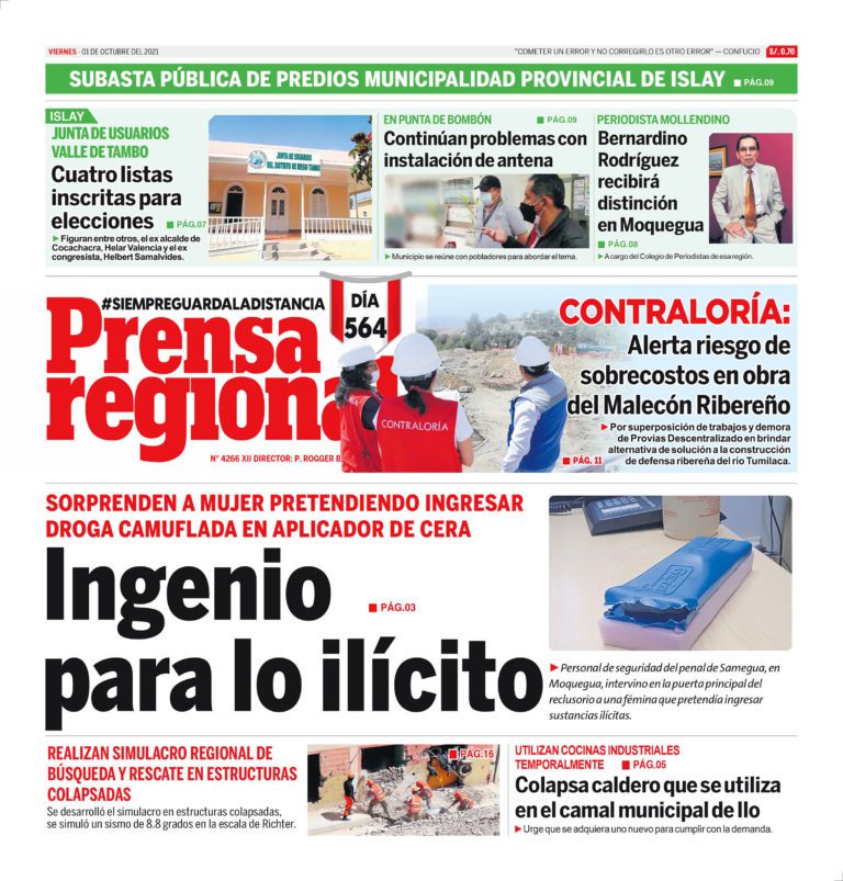 La Prensa Regional – Viernes 01 de Octubre del 2021