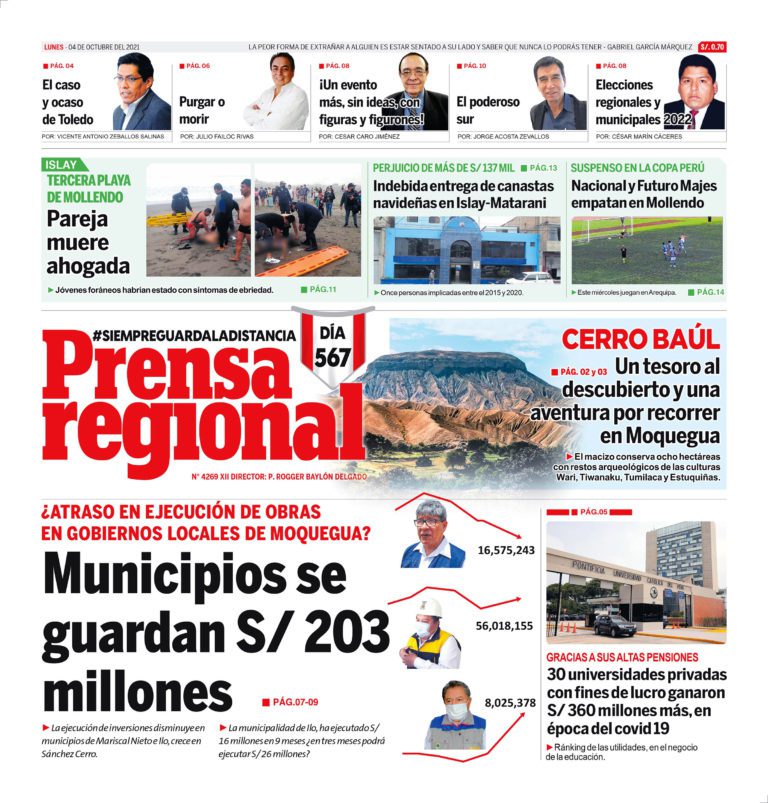 La Prensa Regional – Lunes 04 de Octubre del 2021