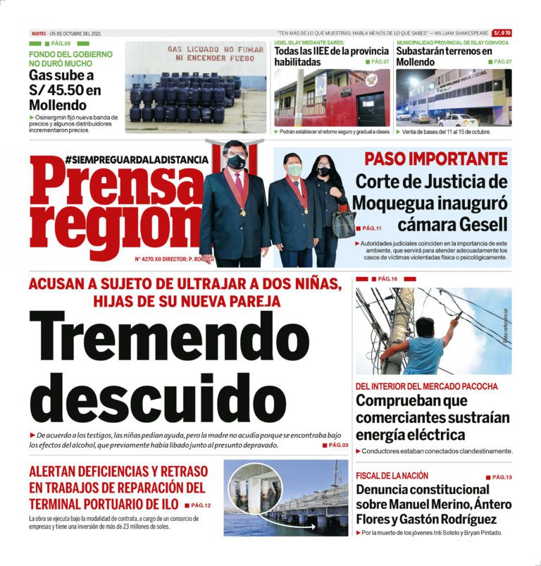 La Prensa Regional – Martes 05 de Octubre del 2021