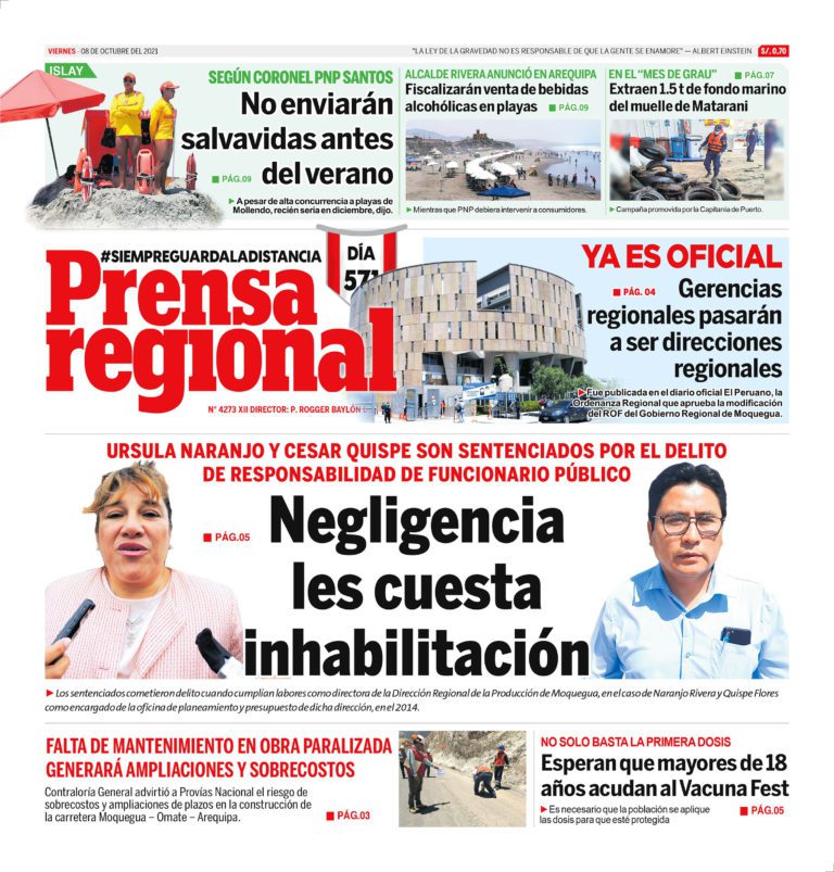 La Prensa Regional – Viernes 08 de Octubre del 2021