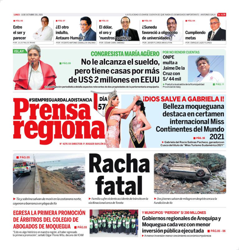 La Prensa Regional – Lunes 11 de Octubre del 2021
