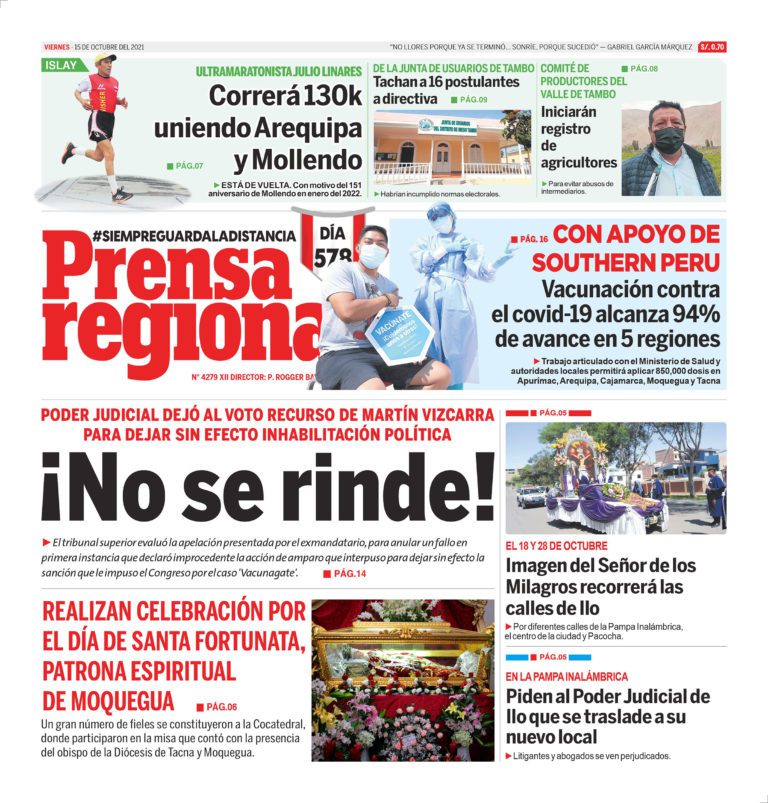 La Prensa Regional – Viernes 15 de Octubre del 2021