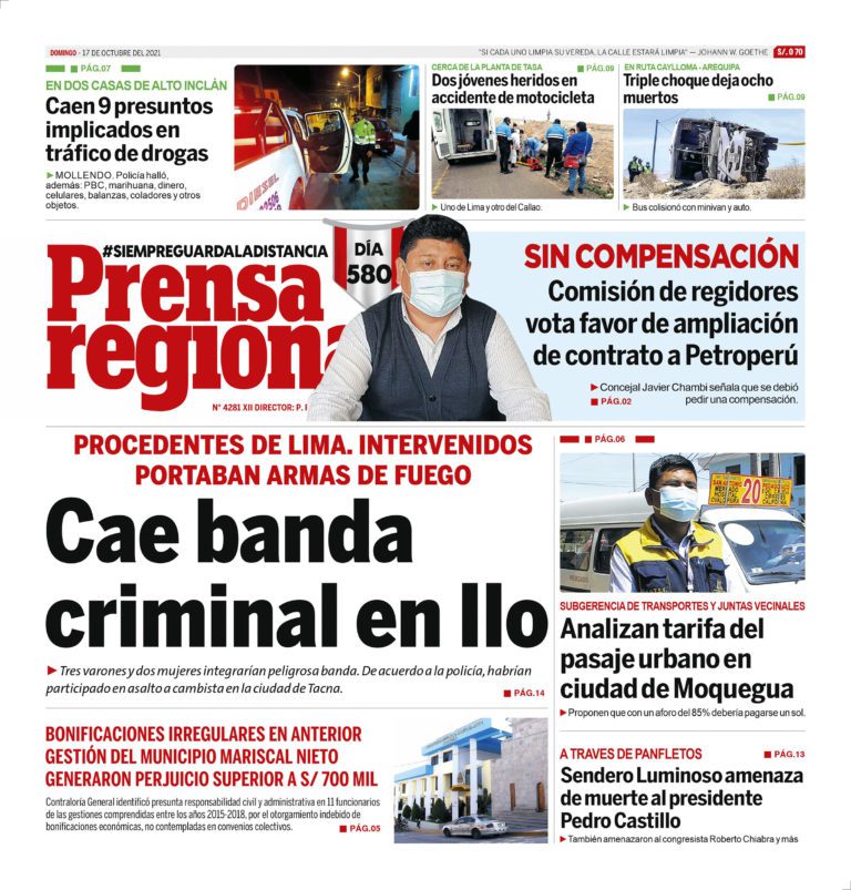 La Prensa Regional – Domingo 17 de Octubre del 2021