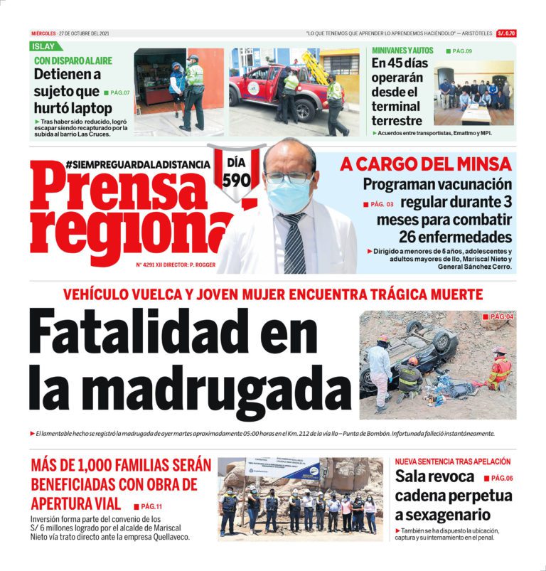 La Prensa Regional – Miércoles 27 de Octubre del 2021