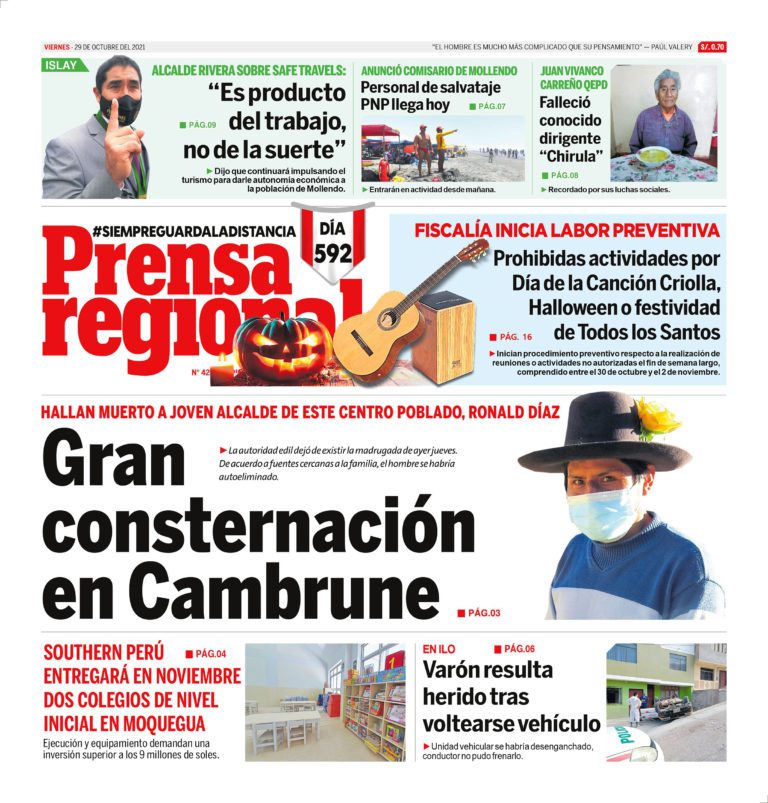 La Prensa Regional – Viernes 29 de Octubre del 2021