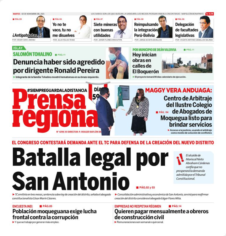 La Prensa Regional – Martes 02 de Noviembre del 2021