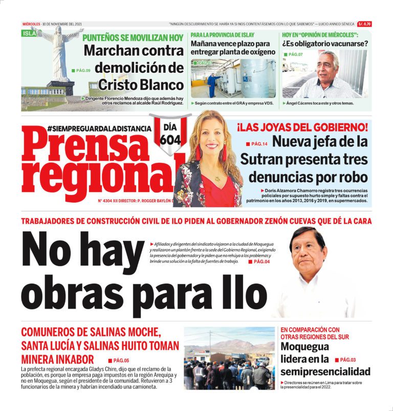 La Prensa Regional – Miércoles 10 de Noviembre del 2021