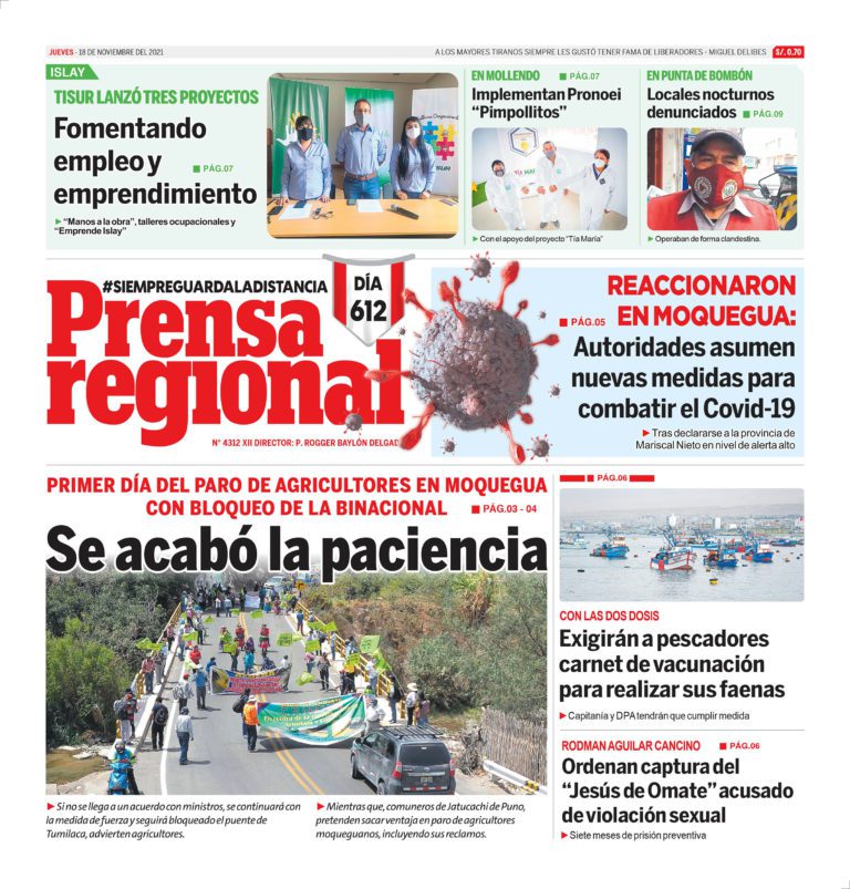 La Prensa Regional – Jueves 18 de Noviembre del 2021