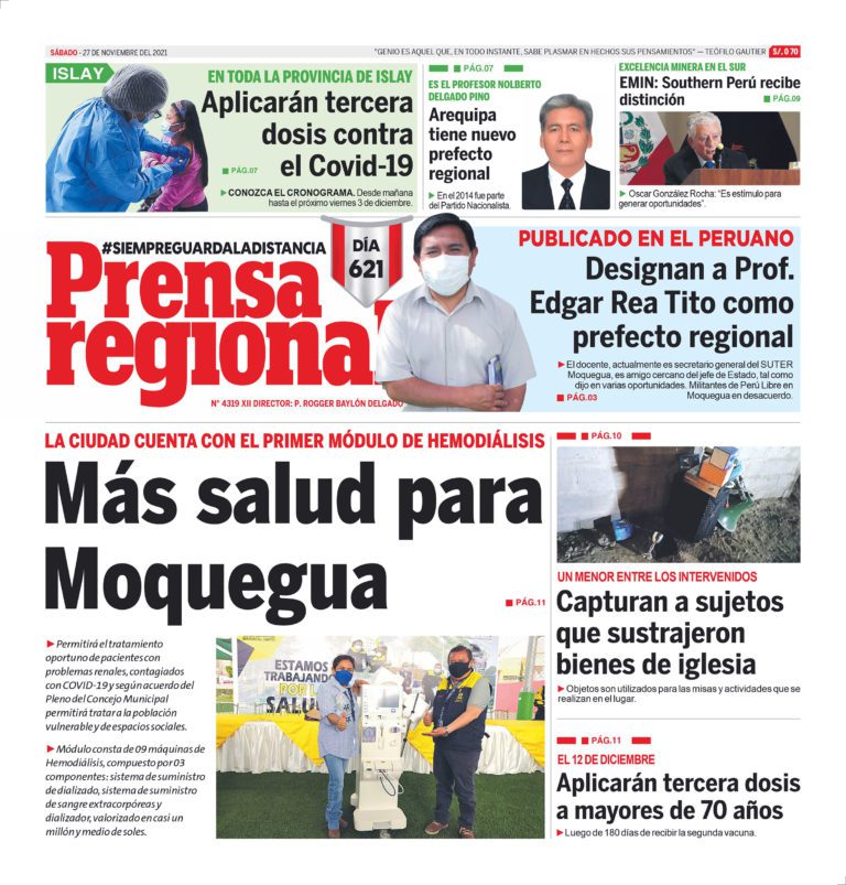 La Prensa Regional – Sábado 27 de Noviembre del 2021