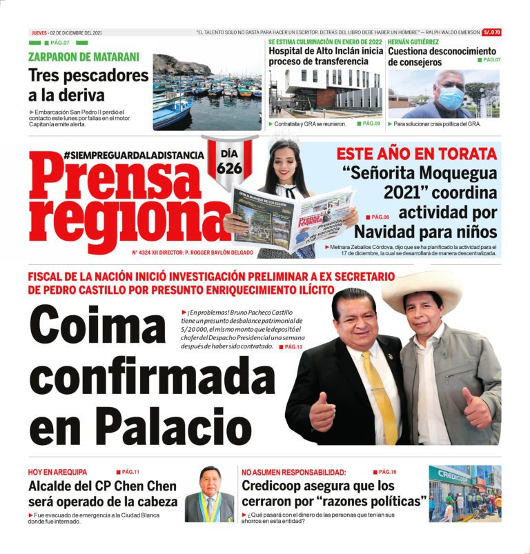 La Prensa Regional – Jueves 02 de Diciembre del 2021