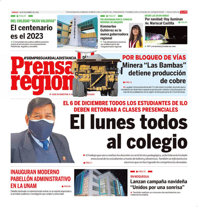 La Prensa Regional – Sábado 04 de Noviembre del 2021