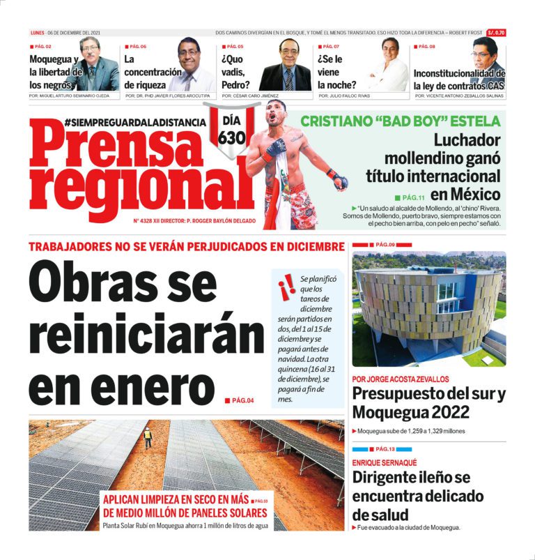 La Prensa Regional – Lunes 06 de Noviembre del 2021