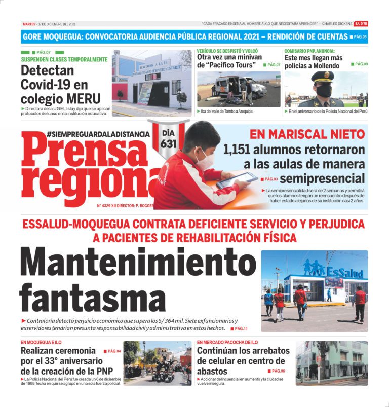 La Prensa Regional – Martes 07 de Diciembre del 2021