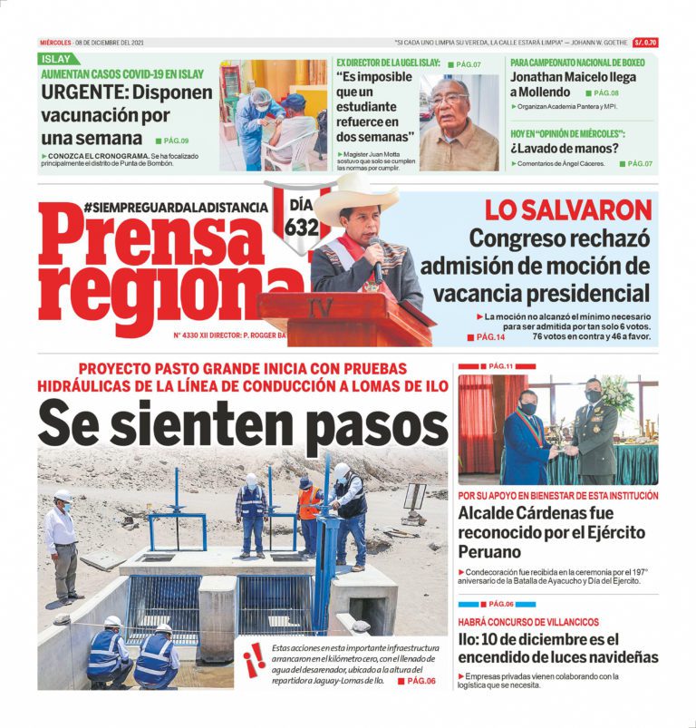 La Prensa Regional – Miercoles 08 de Diciembre del 2021