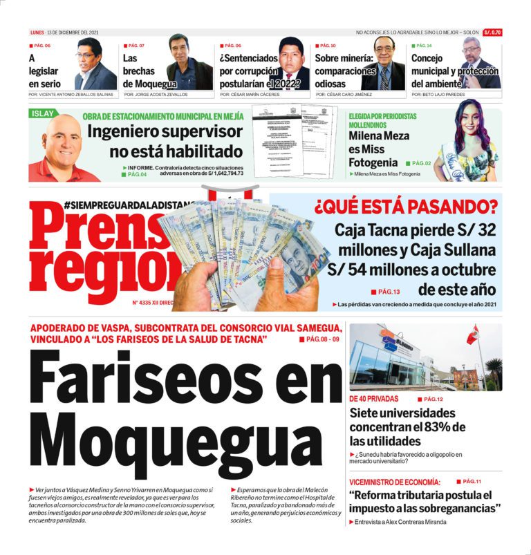 La Prensa Regional – Lunes 13 de Diciembre del 2021