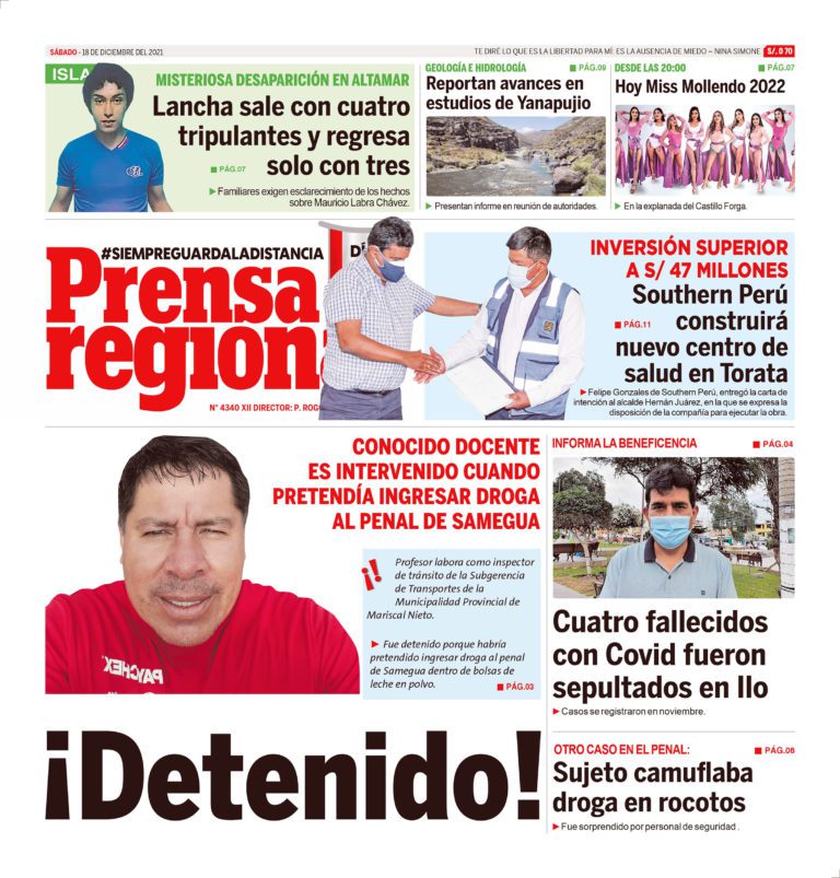 La Prensa Regional – Sábado 18 de Diciembre del 2021
