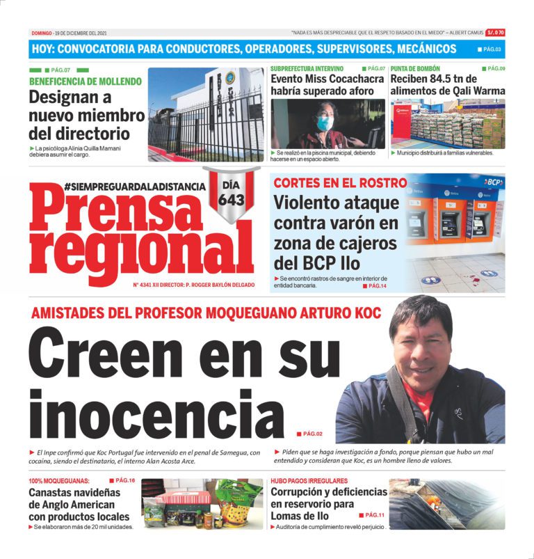 La Prensa Regional – Domingo 19 de Diciembre del 2021