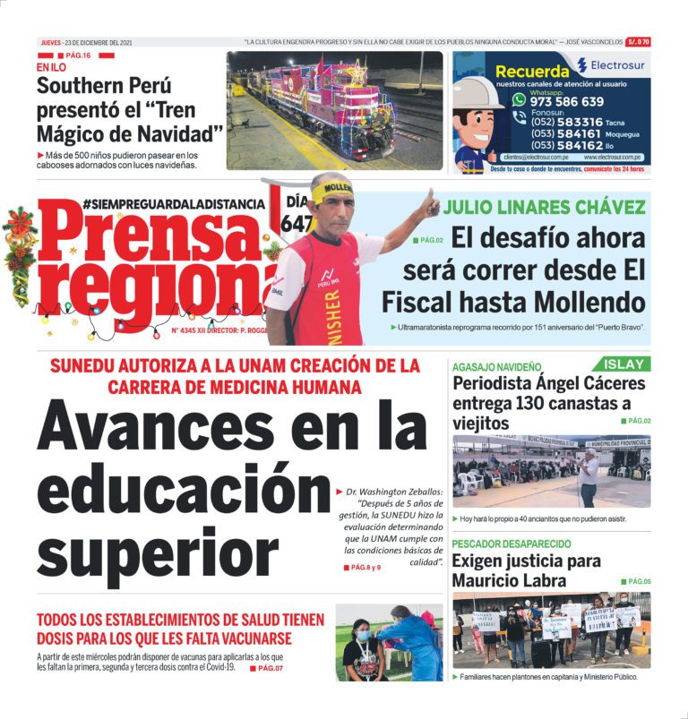 La Prensa Regional – Jueves 23 de Diciembre del 2021