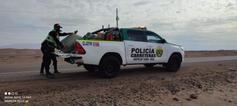 Policía de Carreteras encuentra mercancía de contrabando abandonada