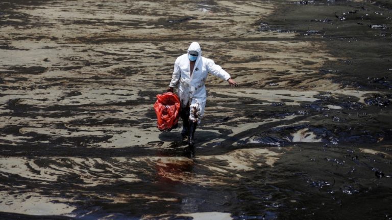 Terrible daño ecológico tras derrame de petróleo en Lima