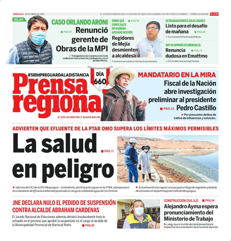 La Prensa Regional – Miércoles 5 de enero de 2022