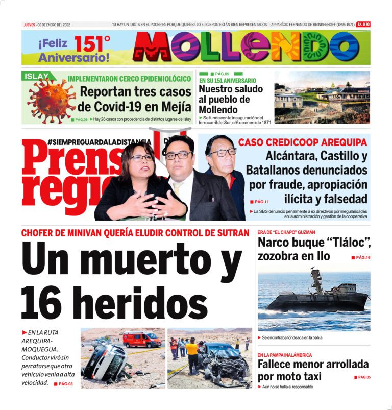 La Prensa Regional – Jueves 6 de enero de 2022