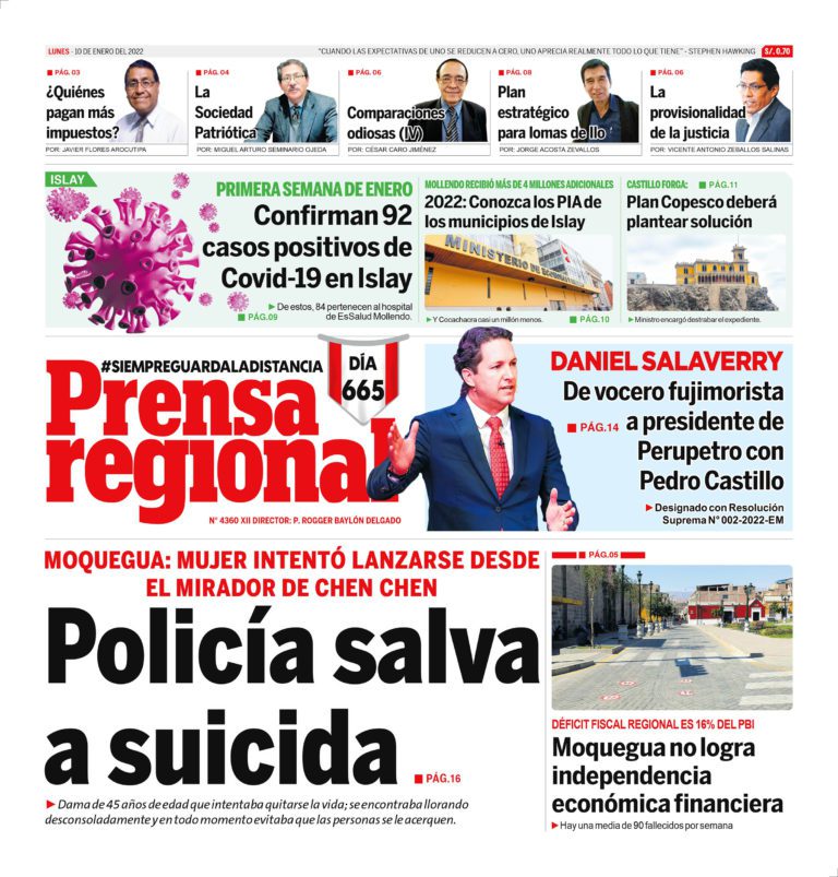 La Prensa Regional – Lunes 10 de enero de 2022