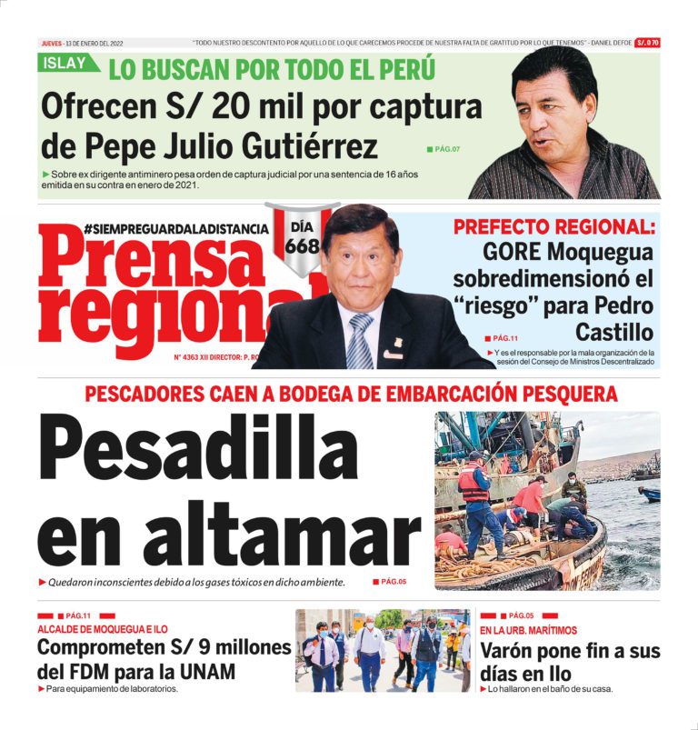La Prensa Regional – Jueves 13 de enero de 2022