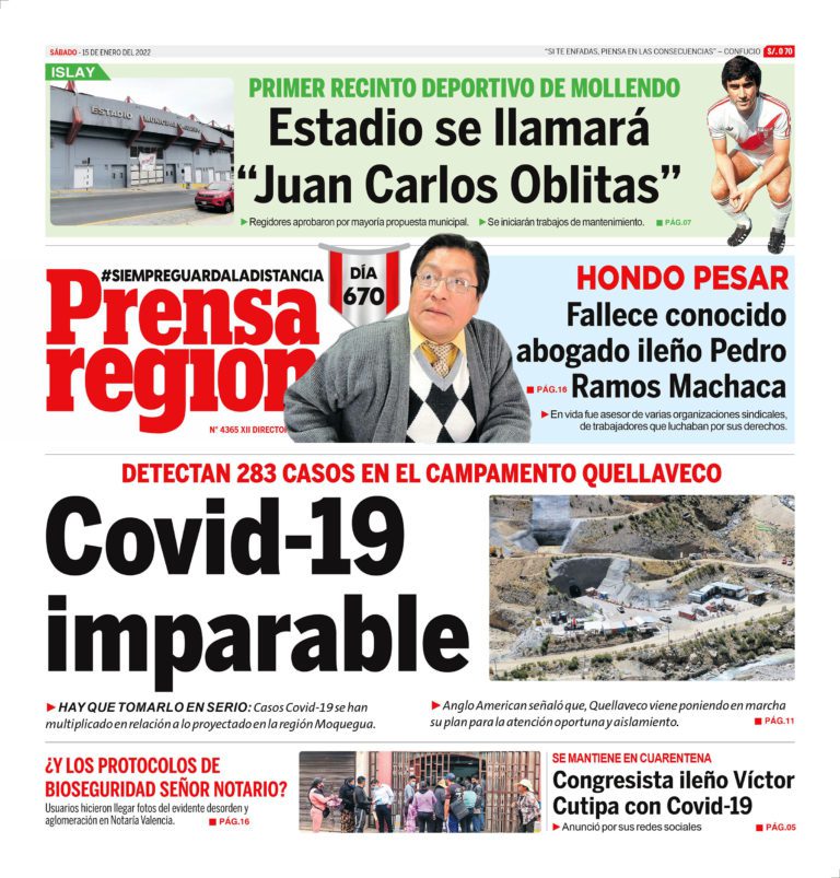 La Prensa Regional – Sábado 15 de enero de 2022