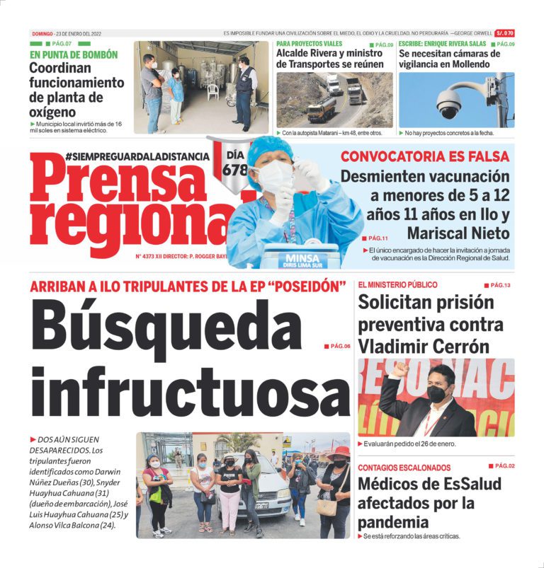 La Prensa Regional – Domingo 23 de enero de 2022