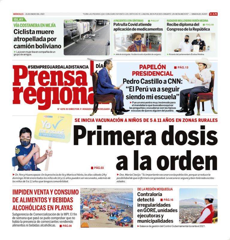 La Prensa Regional – Miércoles 26 de enero de 2022