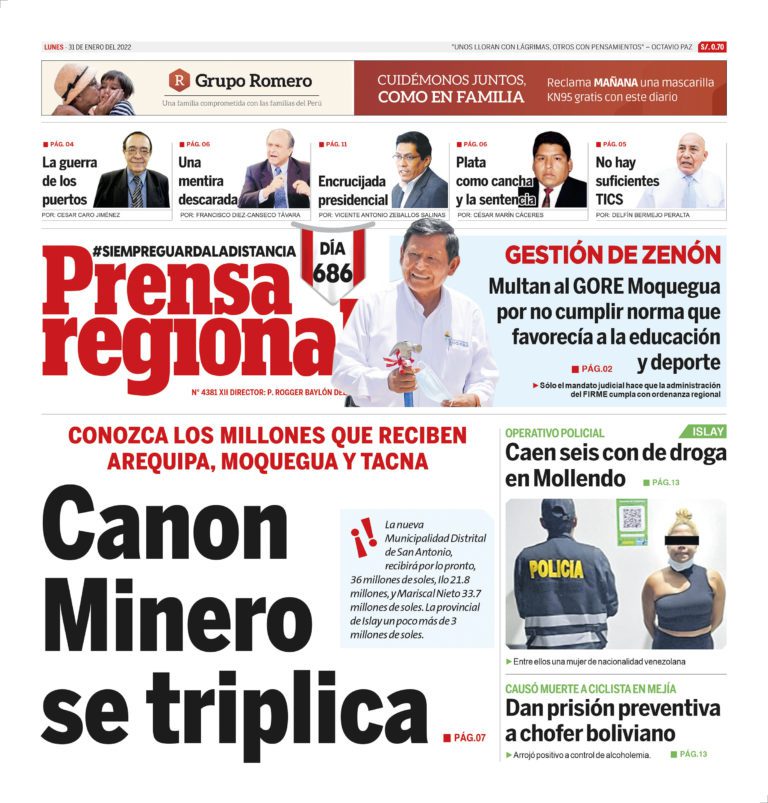 La Prensa Regional – Lunes 31 de enero de 2022