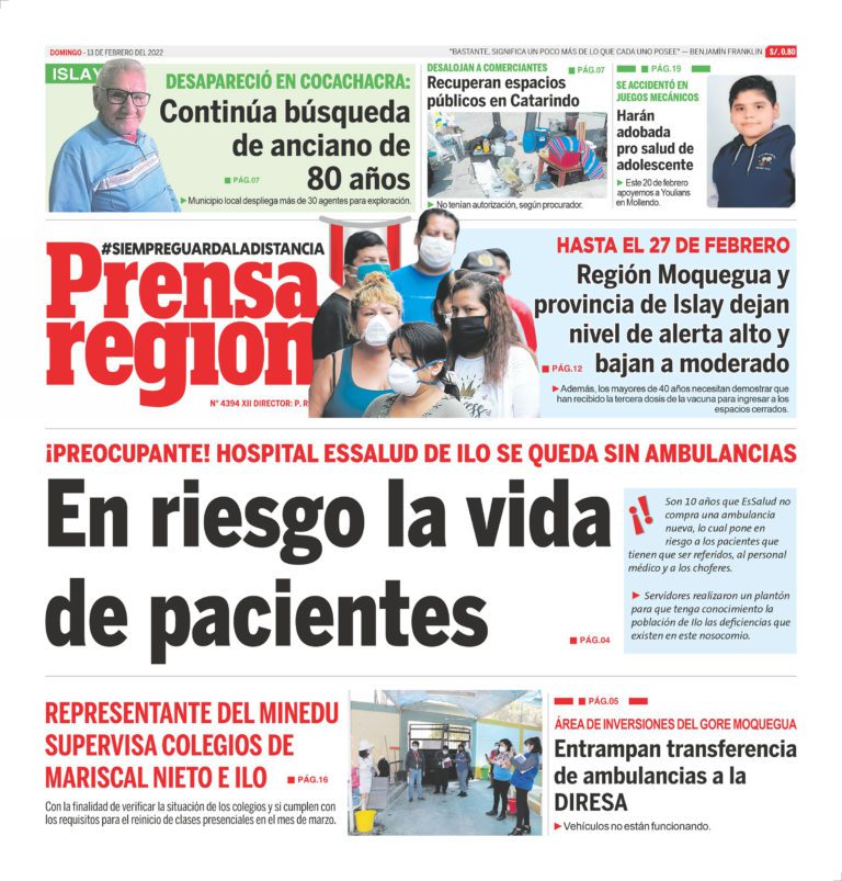 La Prensa Regional – Domingo 13 de febrero de 2022