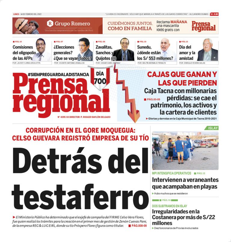 La Prensa Regional – Lunes 14 de febrero de 2022