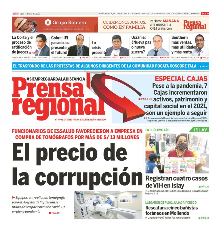 La Prensa Regional – Lunes 21 de febrero de 2022