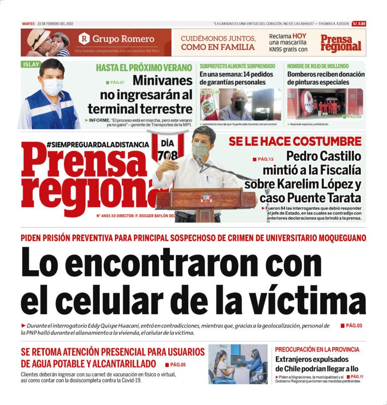 La Prensa Regional – Martes 22 de febrero de 2022