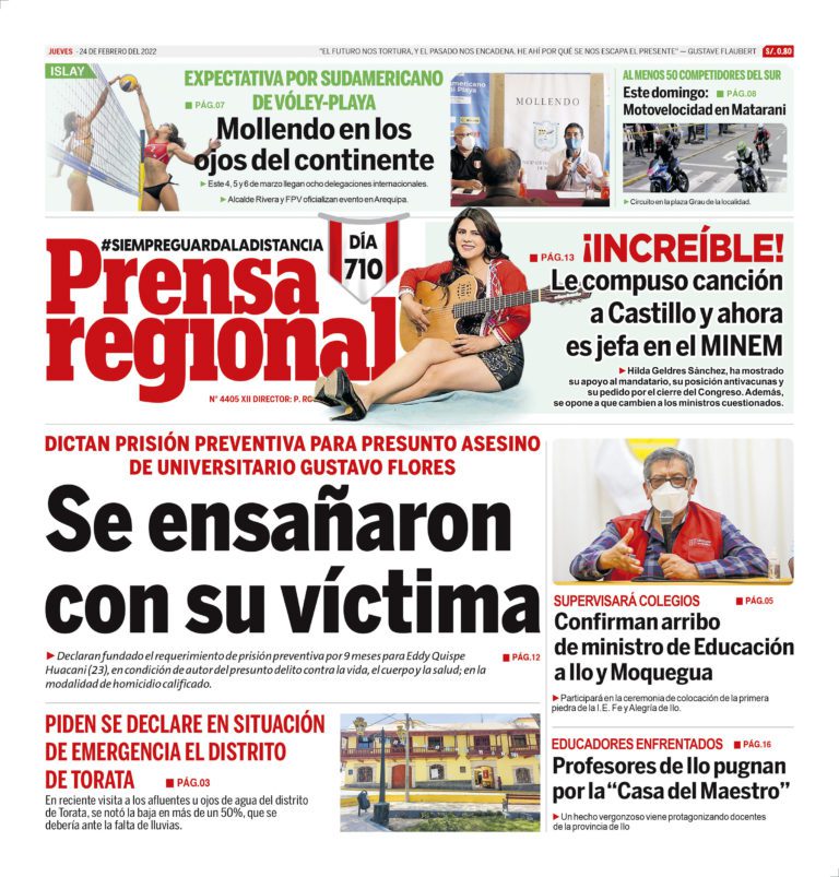 La Prensa Regional – Jueves 24 de febrero de 2022