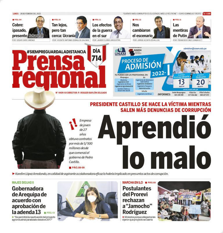La Prensa Regional – Lunes 28 de febrero de 2022