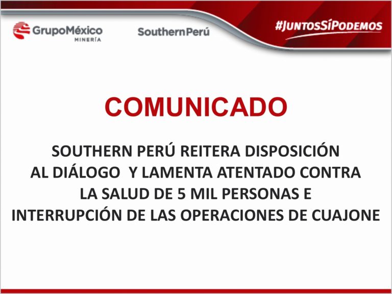 Comunicado de Southern Perú