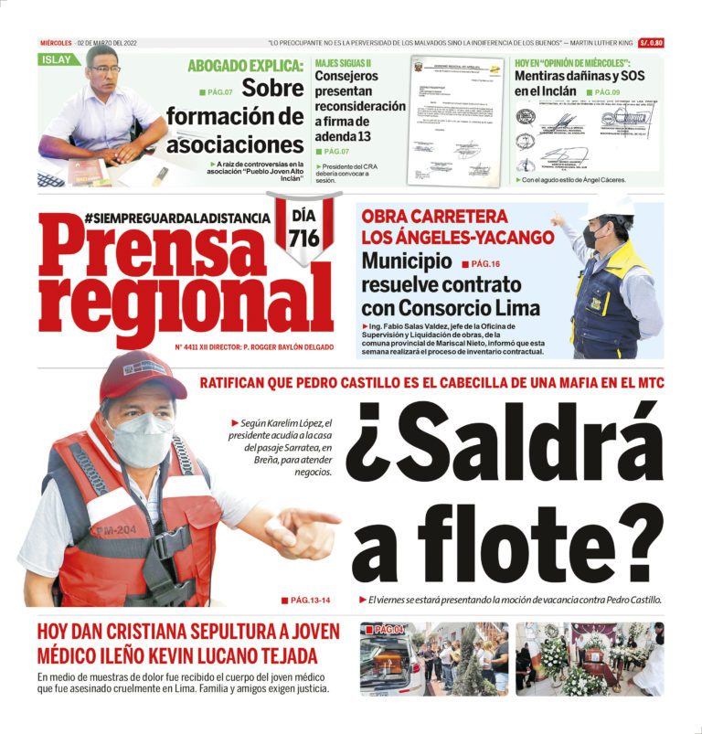 La Prensa Regional – Miércoles 2 de marzo de 2022