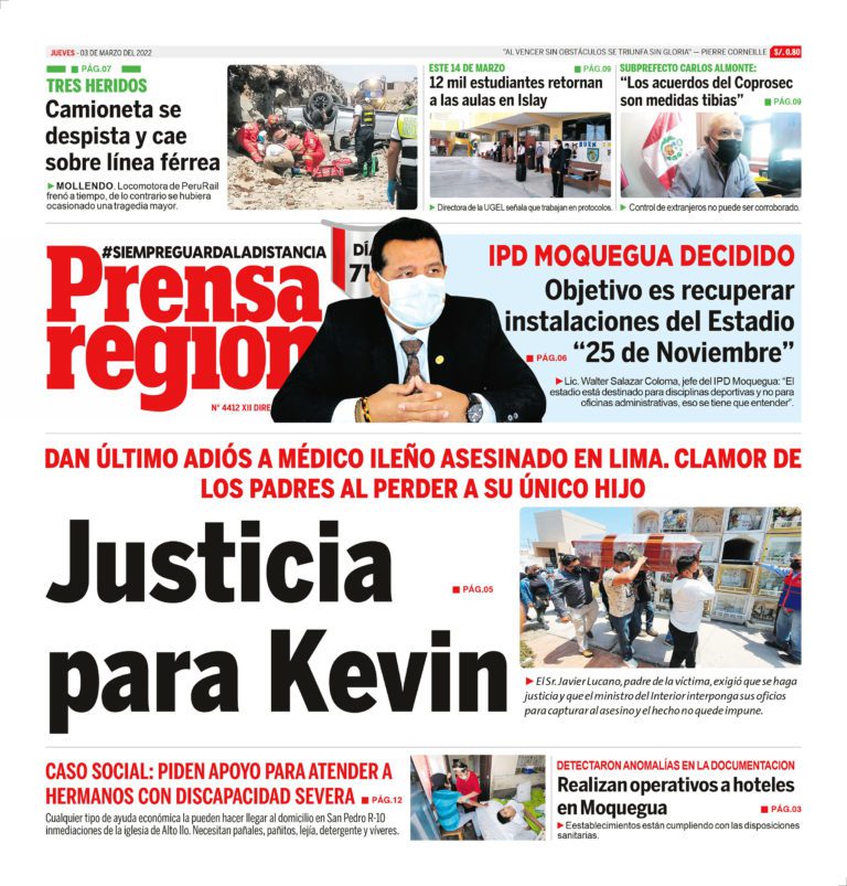 La Prensa Regional – Jueves 3 de marzo de 2022