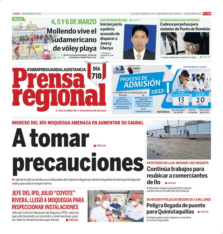 La Prensa Regional – Viernes 4 de marzo de 2022