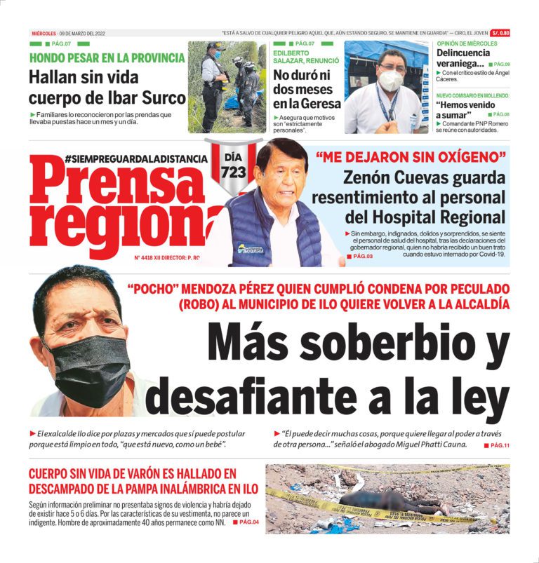 La Prensa Regional – Miércoles 9 de marzo de 2022